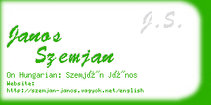 janos szemjan business card